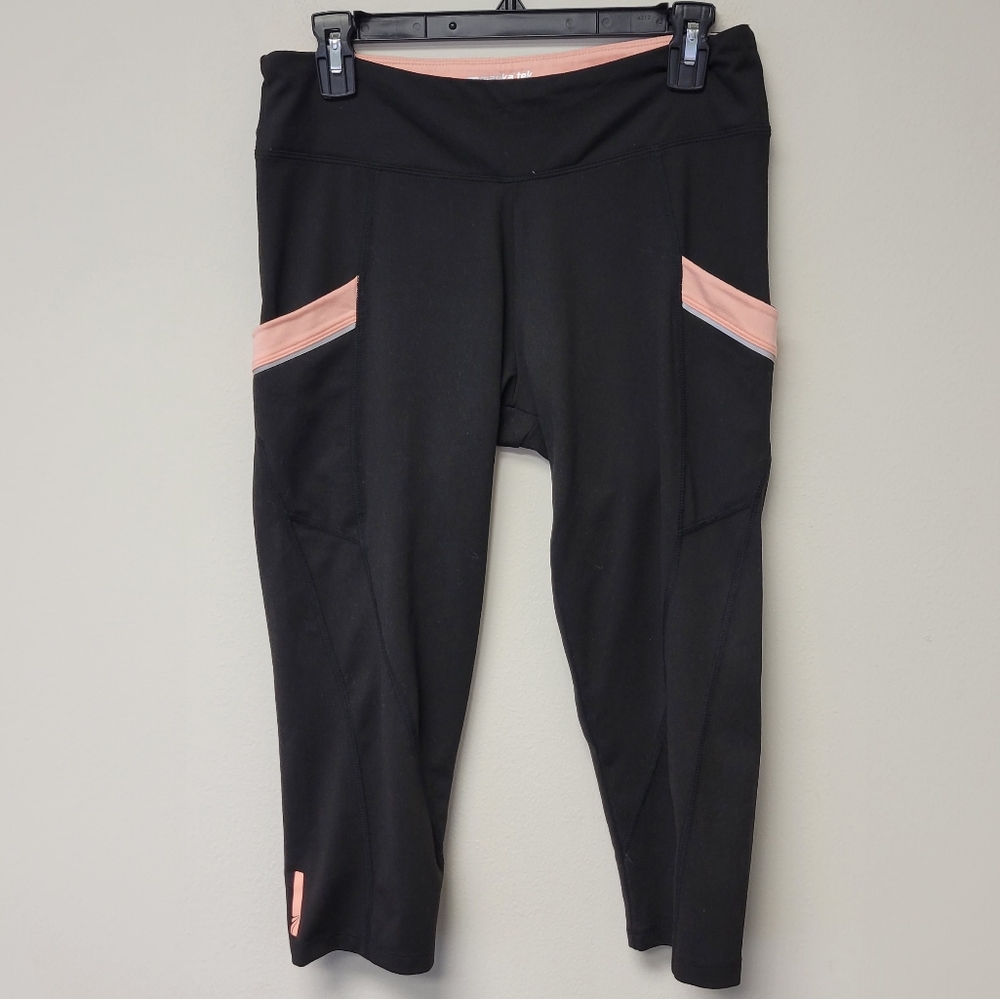 Marika Black Leggings with Blush Pink Accents